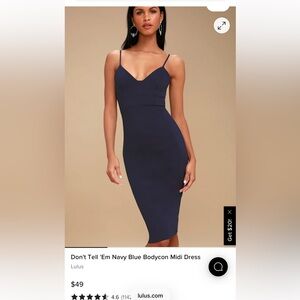 Lulu's Midnight Blue Bodycon Midi Dress